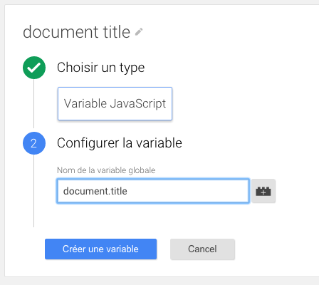 Variable javascript google tag manager